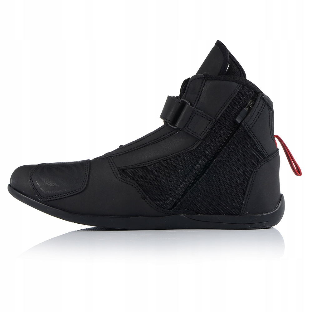 BUTY MOTOCYKLOWE MĘSKIE OZONE LETNIE KRÓTKIE SKÓRZANE MESH CZARNE Model City