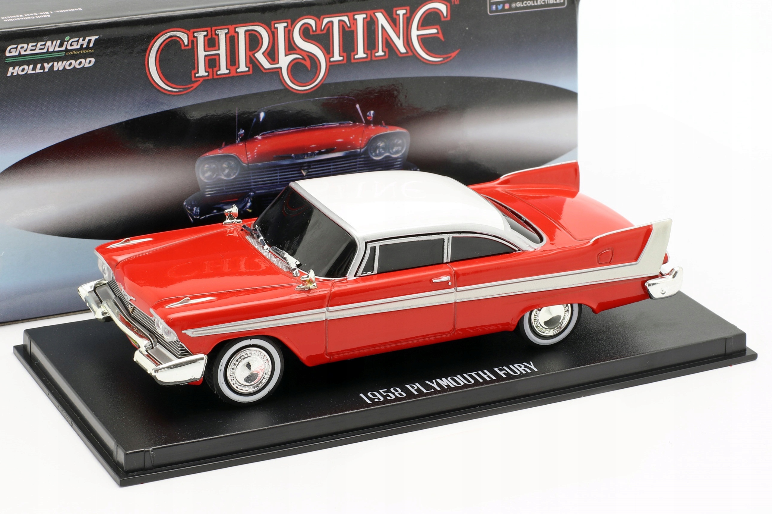 Greenlight 1958 Plymouth Fury „Evil Version“ z „Christine“ (1983) 1:43