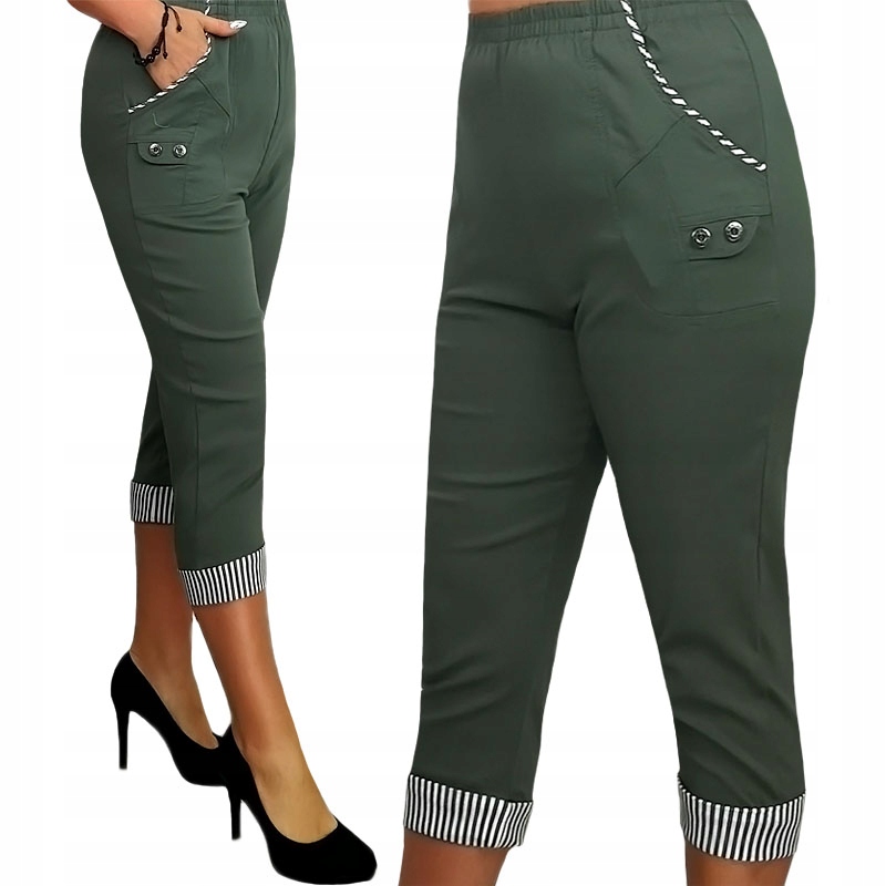 

Modne Eleganckie Spodnie 7/8 Kieszenie 52 / 6XL T6
