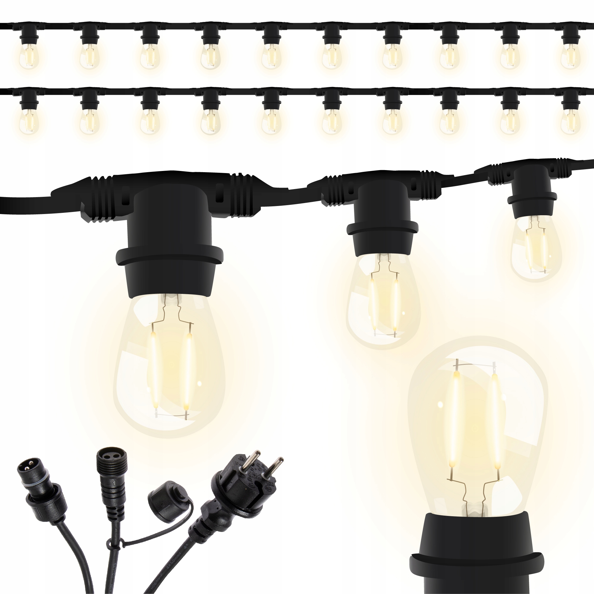 

Girlanda Ogrodowa Łańcuch Świetlny 10M 20X Led E27