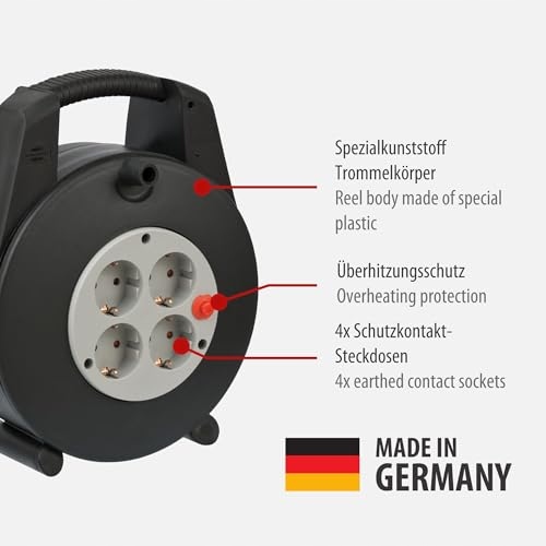 BRENNENSTUHL Vario Line Przedłużacz Bębnowy 15m 4 Gniazda Czarny Szary — miniatura 2