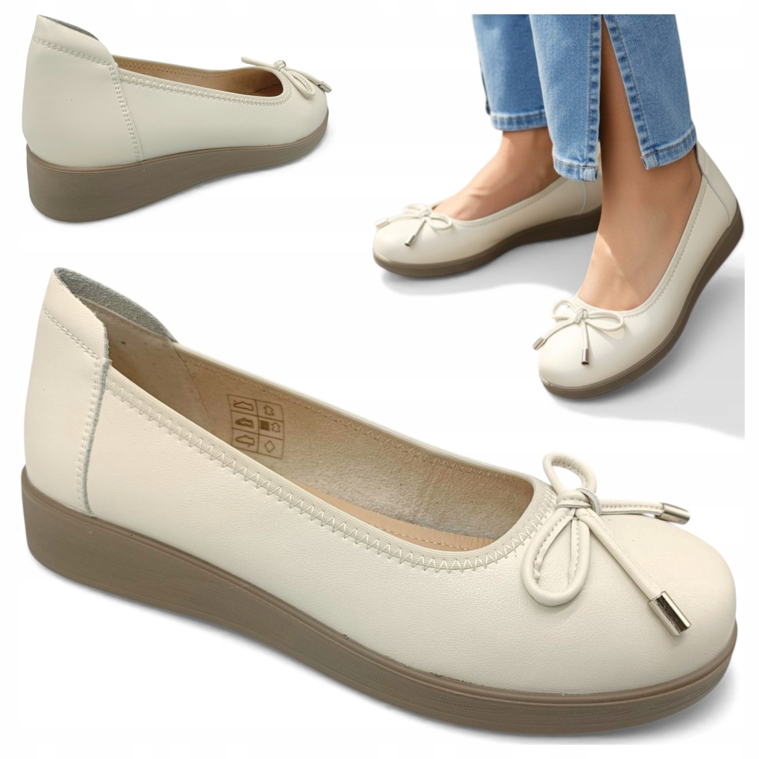 Dámské kožené polobotky 38 Elegantní jarní nazouvací baleríny Loretta