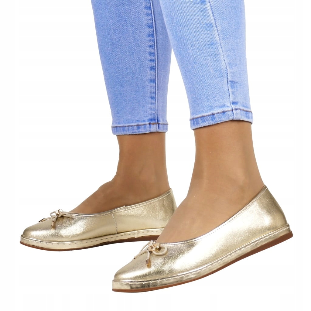 Dámské Kožené Nazouvací Polobotky Na Platformě, Zlaté, Pohodlné, Velikost 39