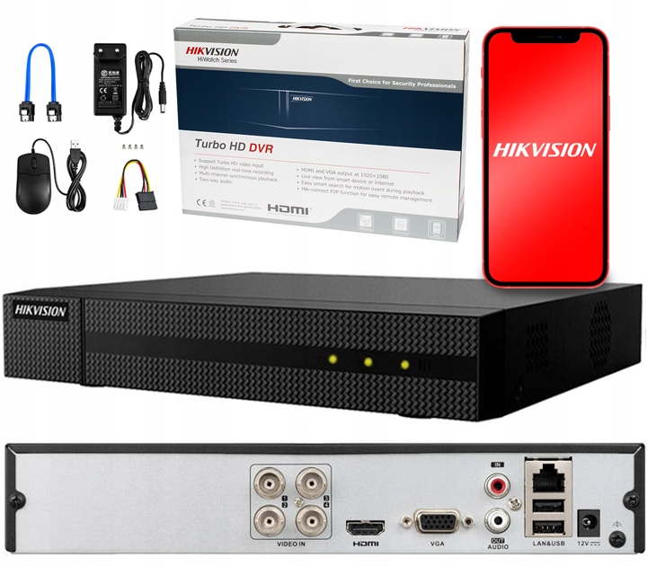 

Rejestrator Hikvision 4-KANAŁOWY Tvi 5w1 do 4Mpx