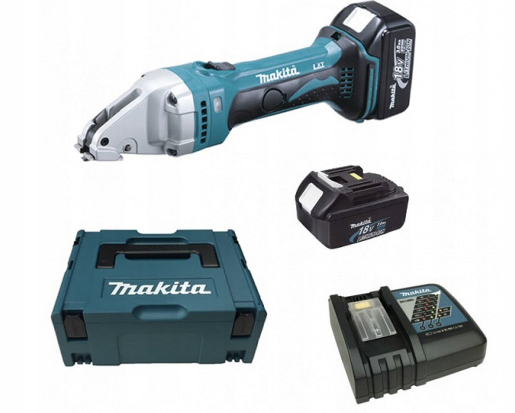 Makita Nożyce Do Blachy 18V 2 x 3,0Ah Li-ion Walizka Makpac DJS161RFJ