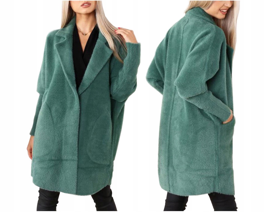 

Płaszcz Alpaka Długi Płaszczyk Wełna Kurtka L