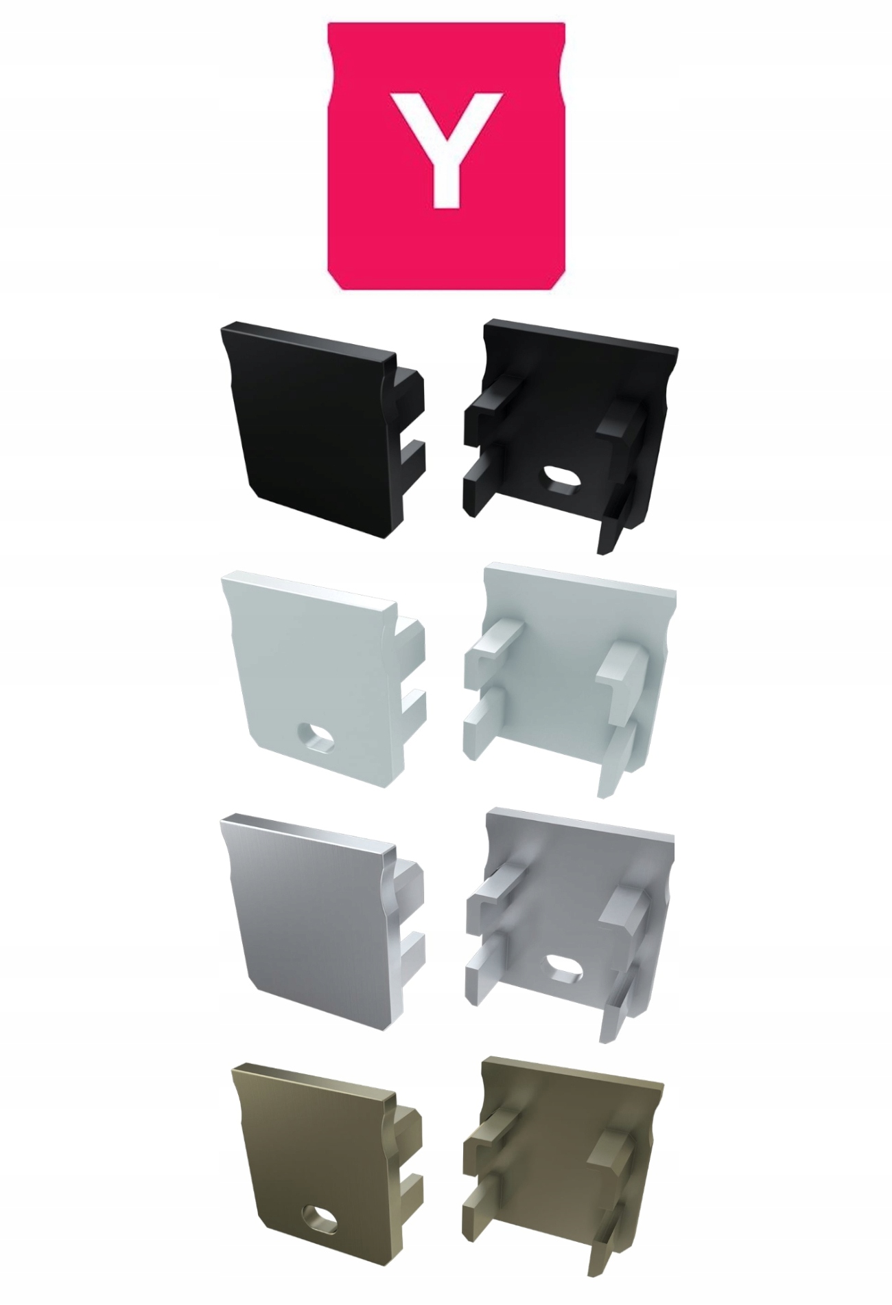 ZAŚLEPKA DO PROFILU TYPU Y SZARA CZARNA BIAŁA INOX Stan opakowania brak opakowania