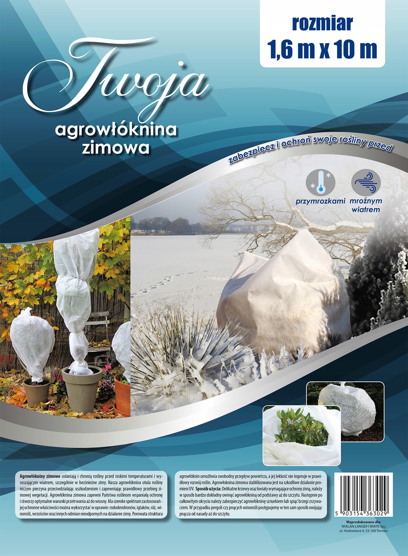 

Agrowłóknina zimowa włóknina ochronna 1,6 x 10 m