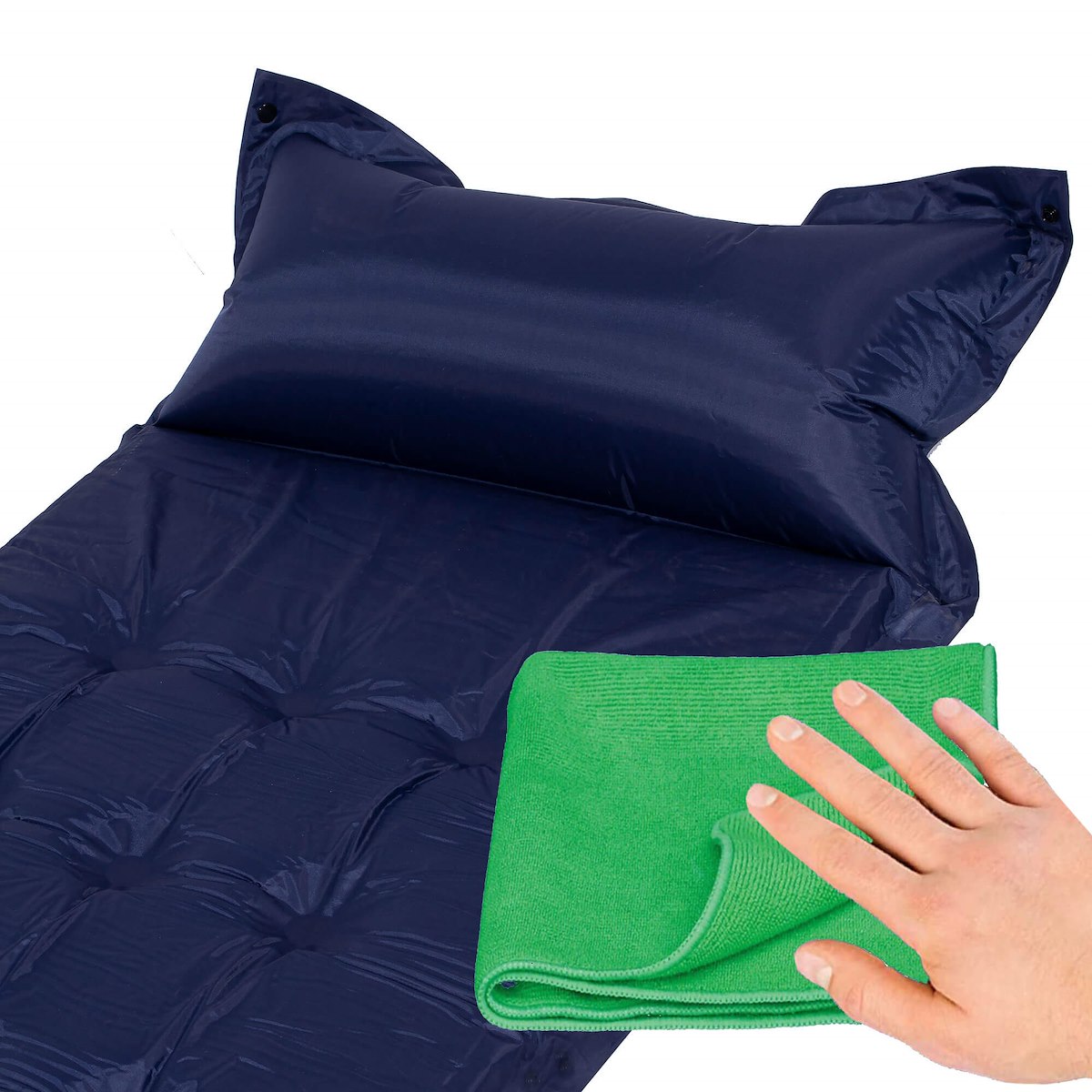 MATA SAMOPOMPUJĄCA KARIMATA TURYSTYCZNA Z PODUSZKĄ 193 cm DMUCHANA GRUBA Długość 193 cm