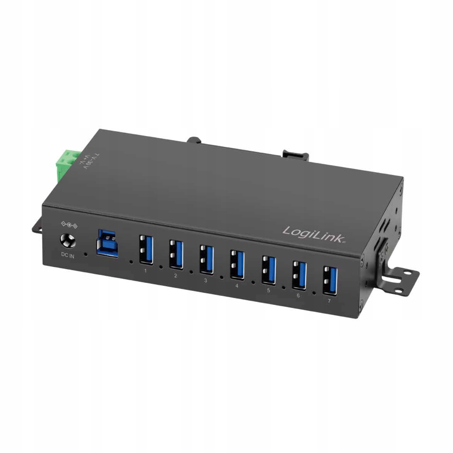 Usb 3.0 hub aktivní 7-portový Din průmyslový 5Gb/s stůl LogiLink