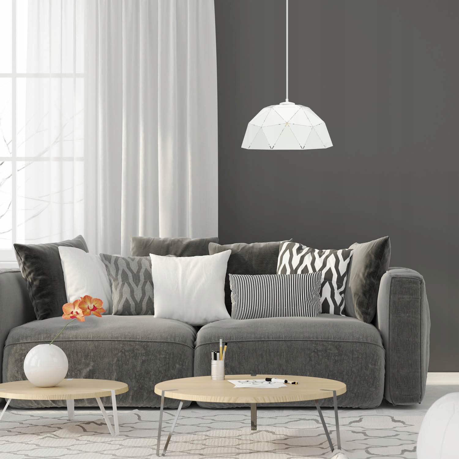 Lampa wisząca geometryczna biała Sigma ORIGAMI S Kolor biały