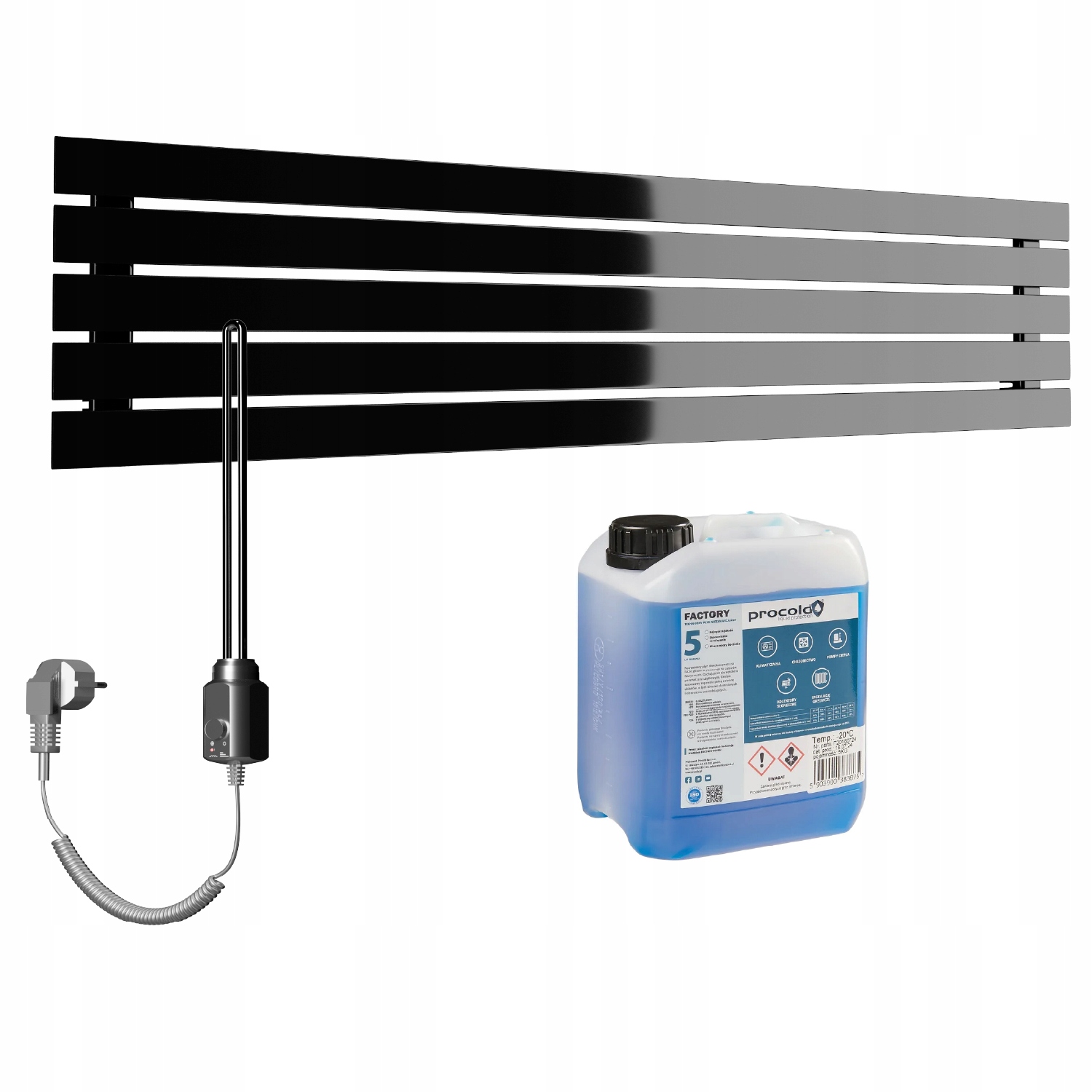 Set Horizontální elektrický ohřívač Bello 38x100 Černý Lesk