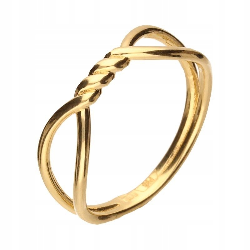 Zlatý prstýnek v elegantním provedení 585, jemný, s drobnými zirkony, vel 11