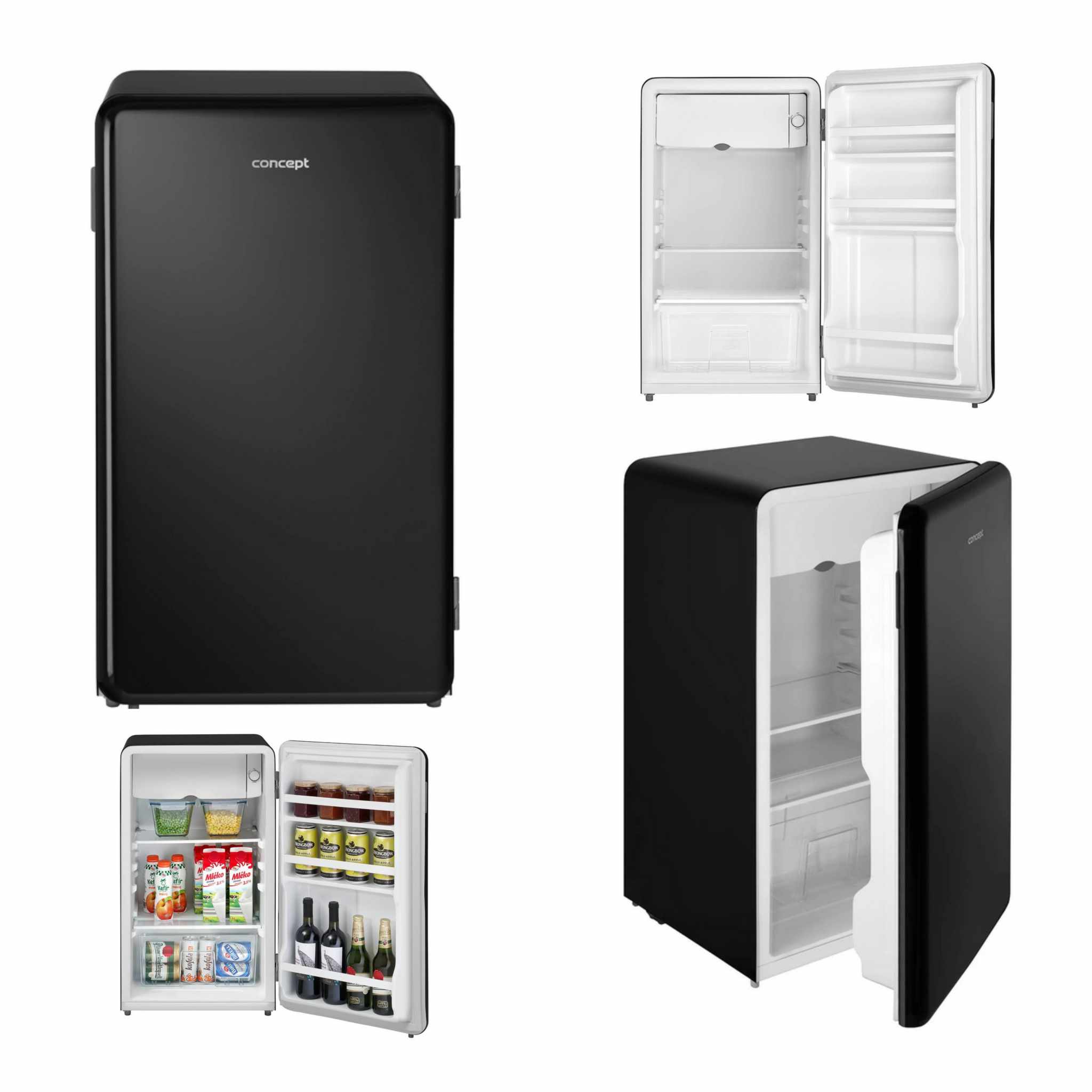 Lodówka jednodrzwiowa Podblatowa Concept LTR3047bcN Czarna Retro Design