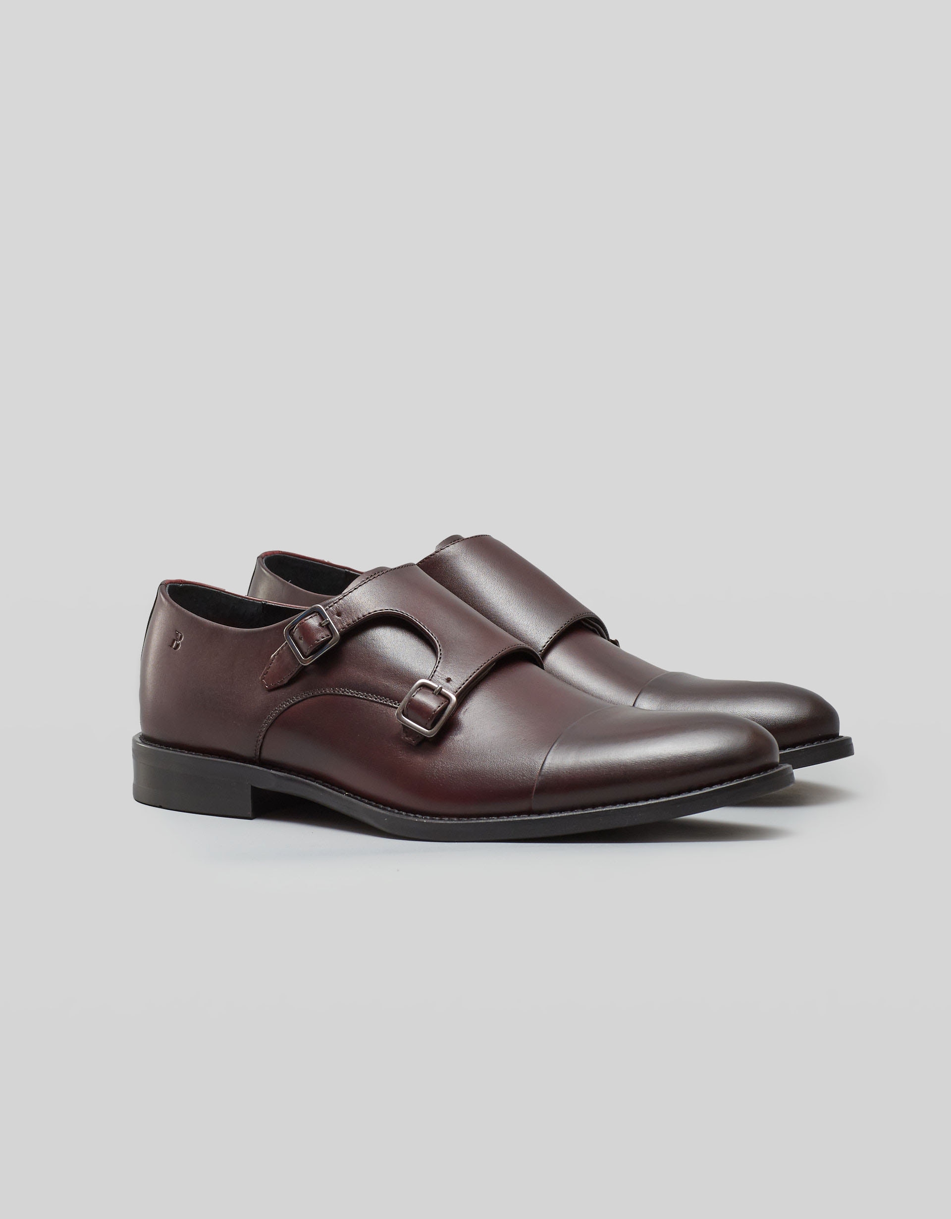 

Brązowe buty męskie monki skórzane b001 45