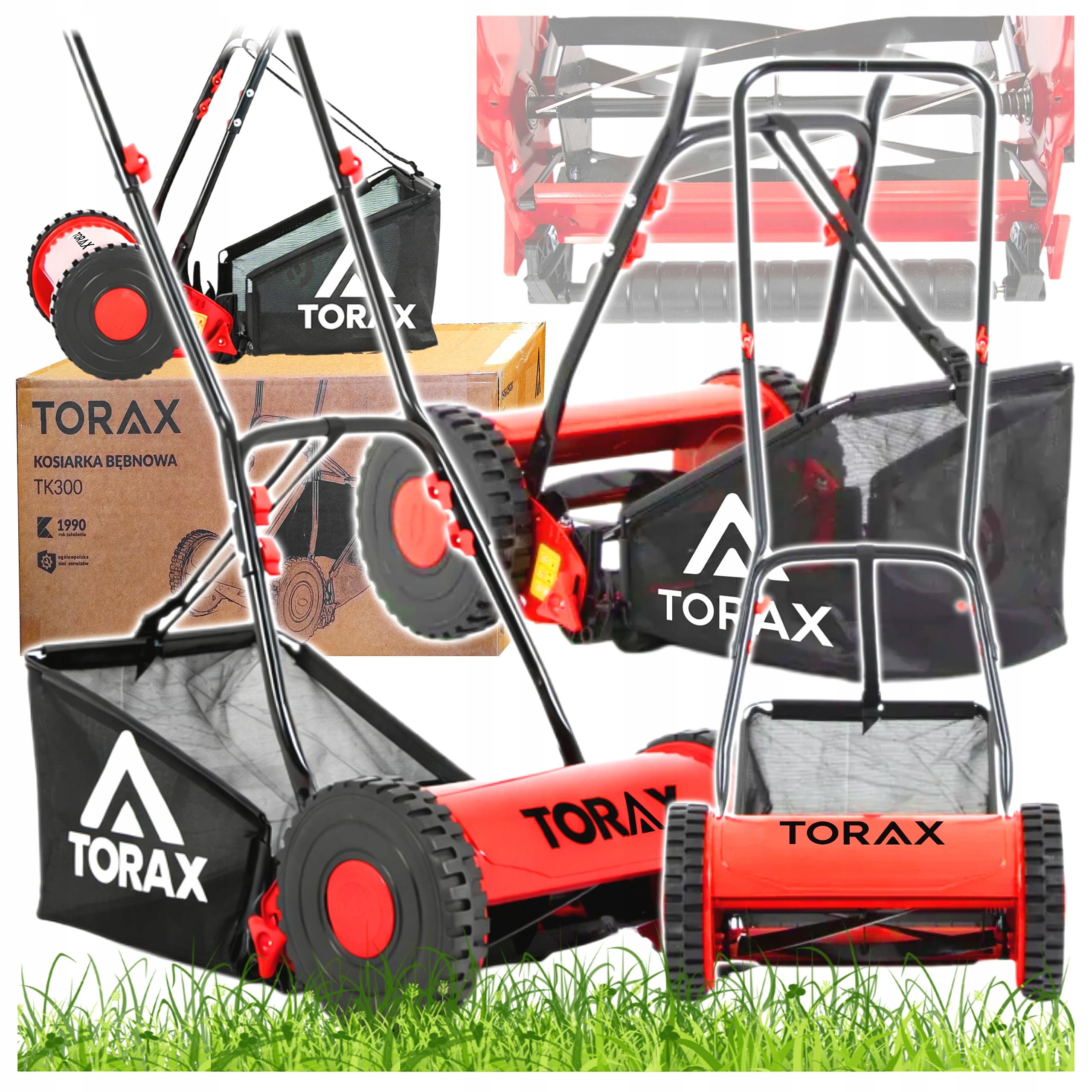 Ruční Mechanická Bubnová Sekačka Torax TK300 Koš 30 cm 14-47 mm