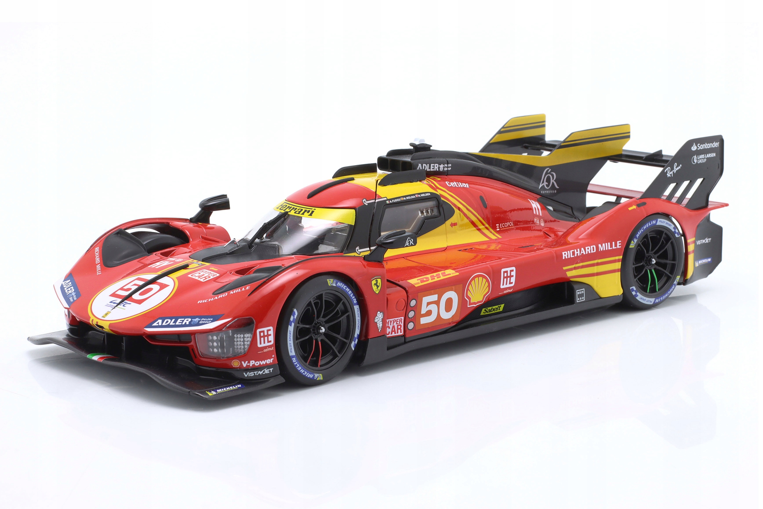 Ferrari 499P #50 6th Wec Qatar 2024 Molina, Nielsen, Fuoco Bburago 1:18