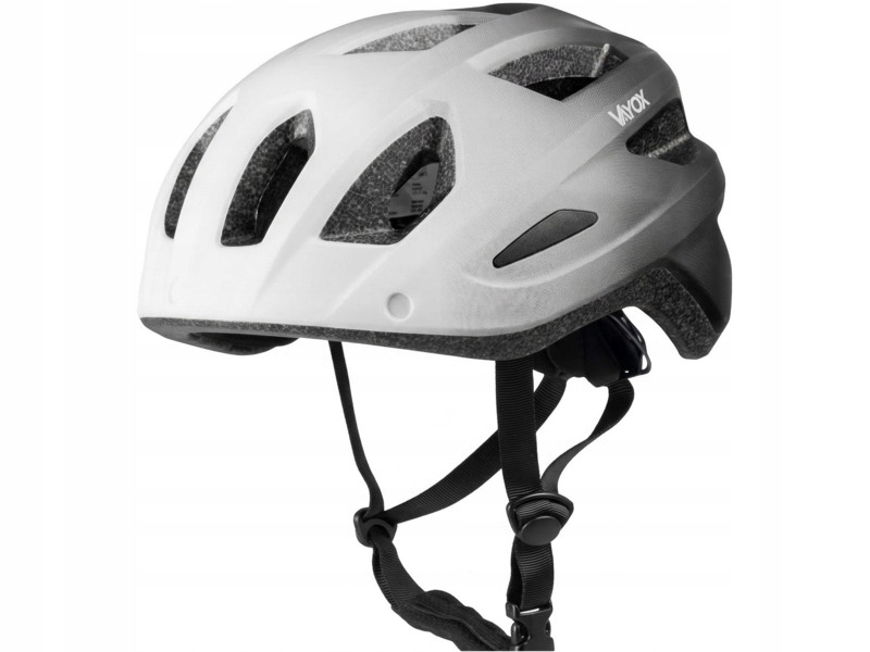 Kask rowerowy Vayox Active VA0424WBL Biało-czarny Mtb z lampką (rozmiar L)