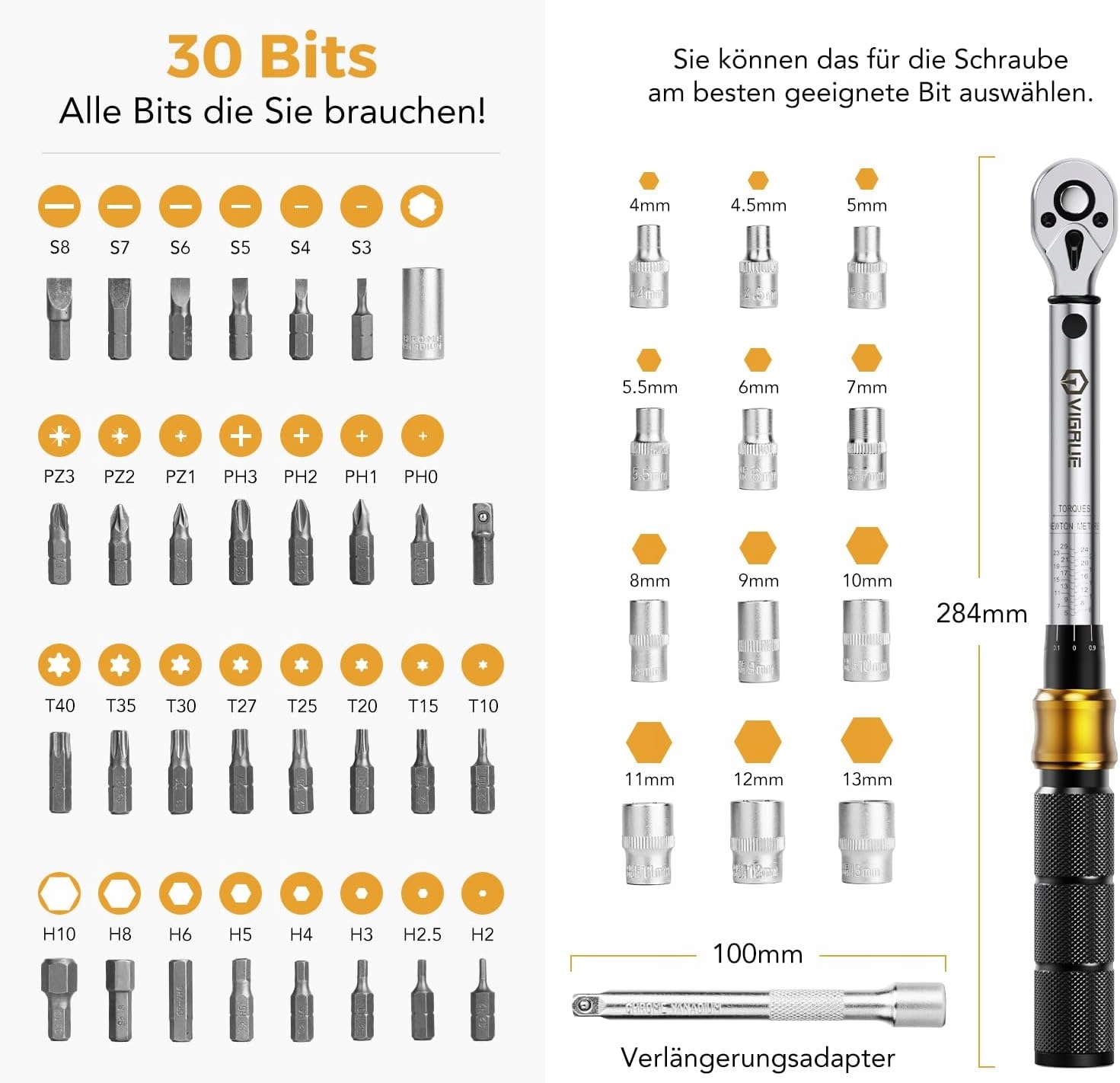 PROFESJONALNY Zestaw kluczy dynamometrycznych VIGRUE Marka inna