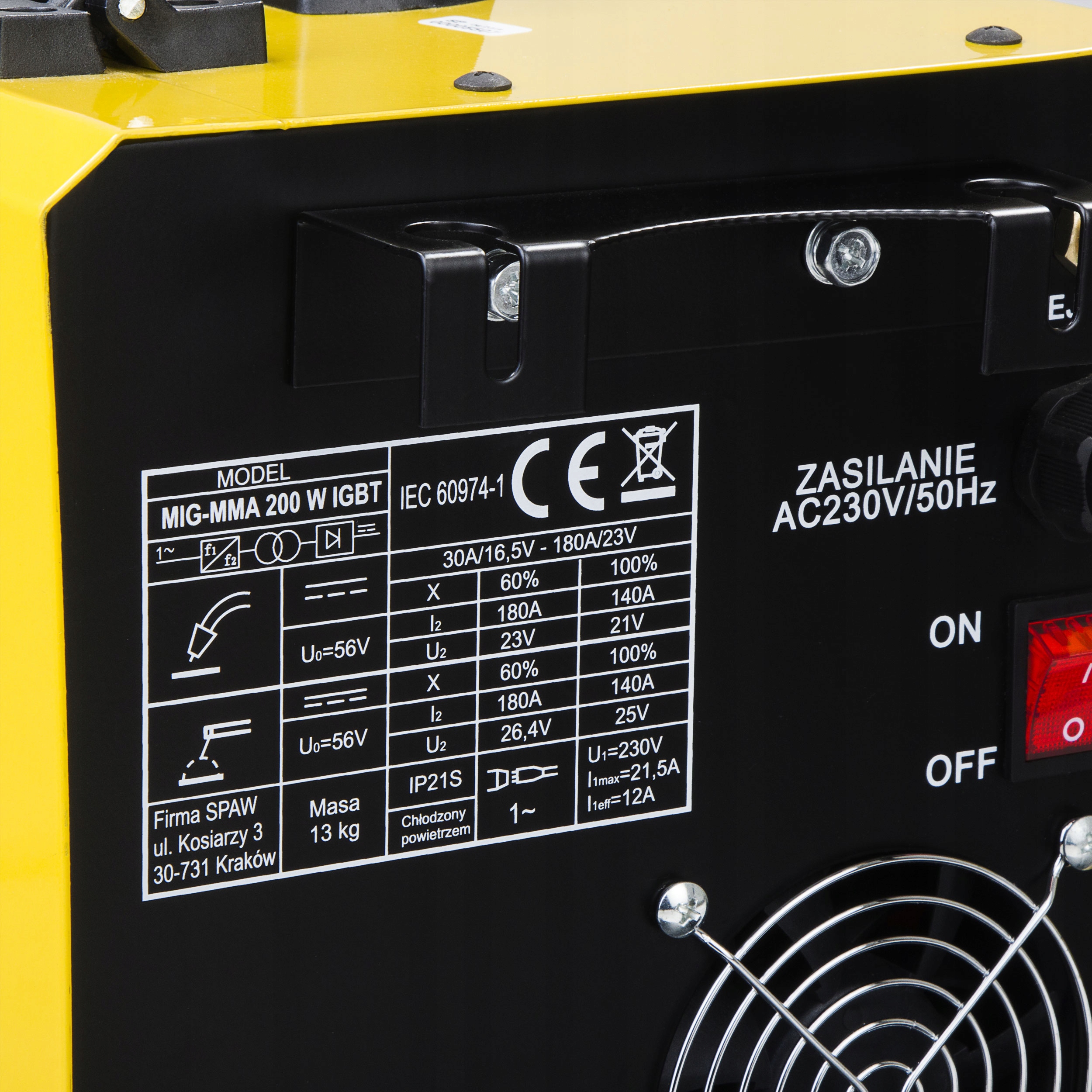 SPAWARKA MIGOMAT MAGNUM MIG 200W MMA IGBT ALU 230V 180A LUTOSPAWANIE Prąd spawania 180 A