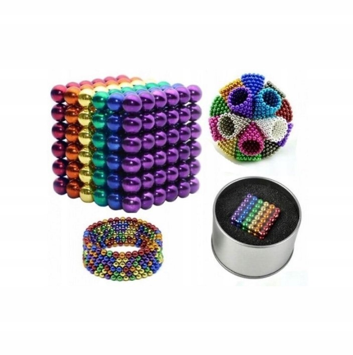 KULKI 3MM TĘCZA MAGNETYCZNE NEOCUBE 216 SZT BOX KOLOROWE