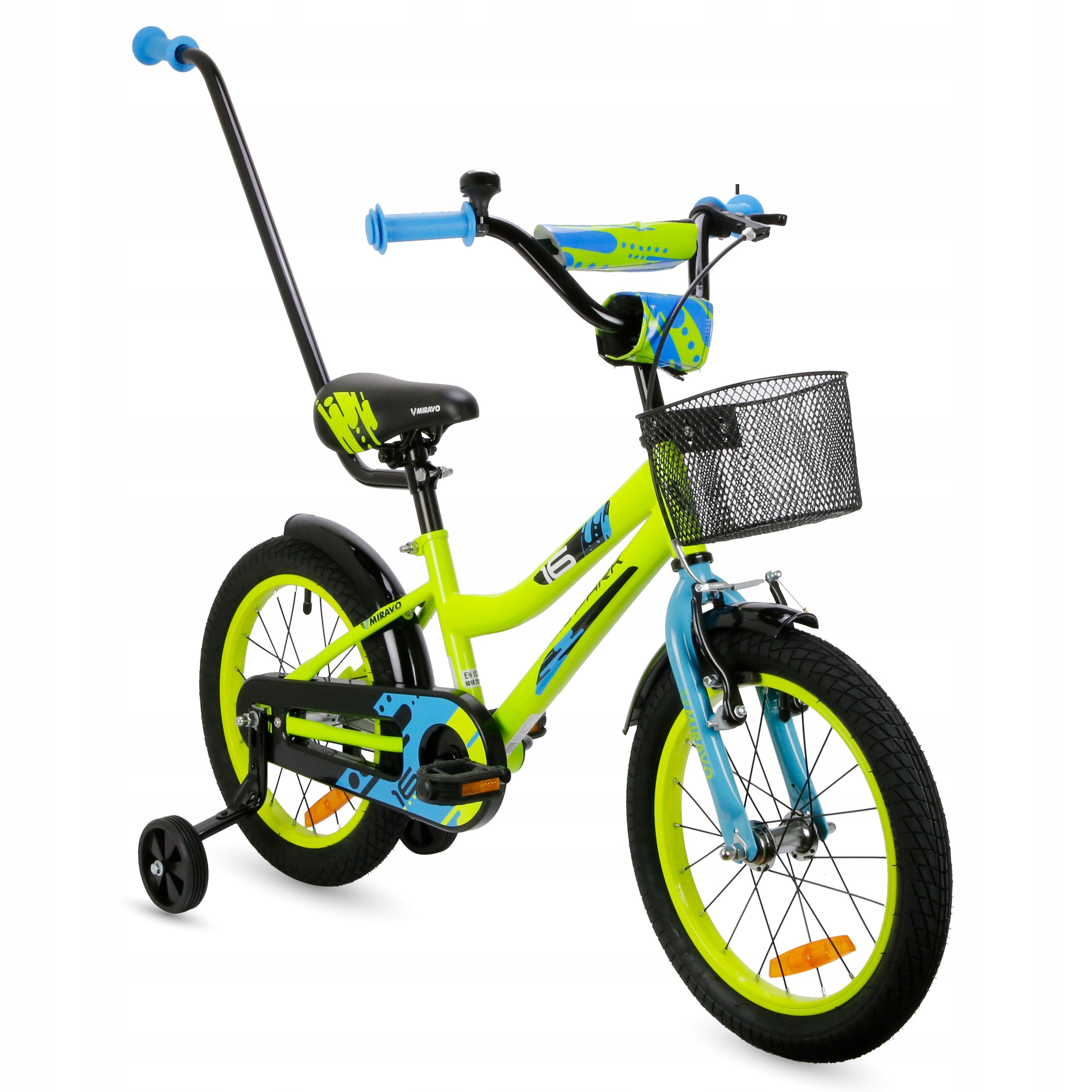 Dětské Kolo 16 Palců Miravo Kolo Pro Chlapce Košík Vodítko Bonus