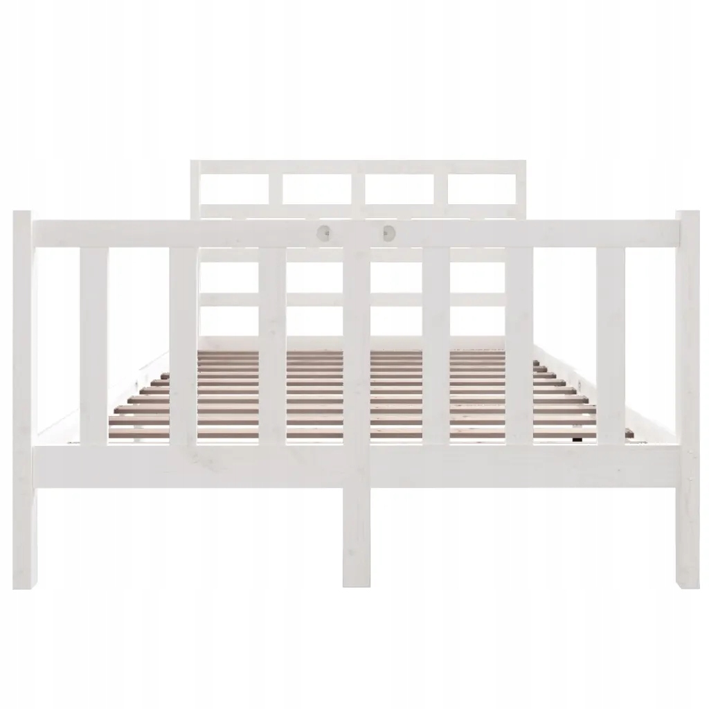 Rama łóżka, biała, lite drewno sosnowe, 120x19 Regulacja bez regulacji