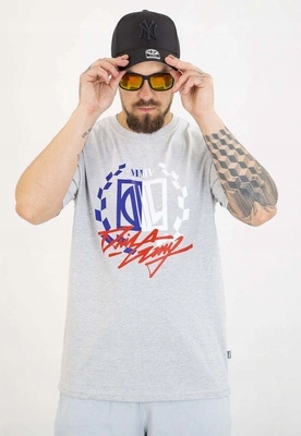 Tričko Diil Gang šedobílé