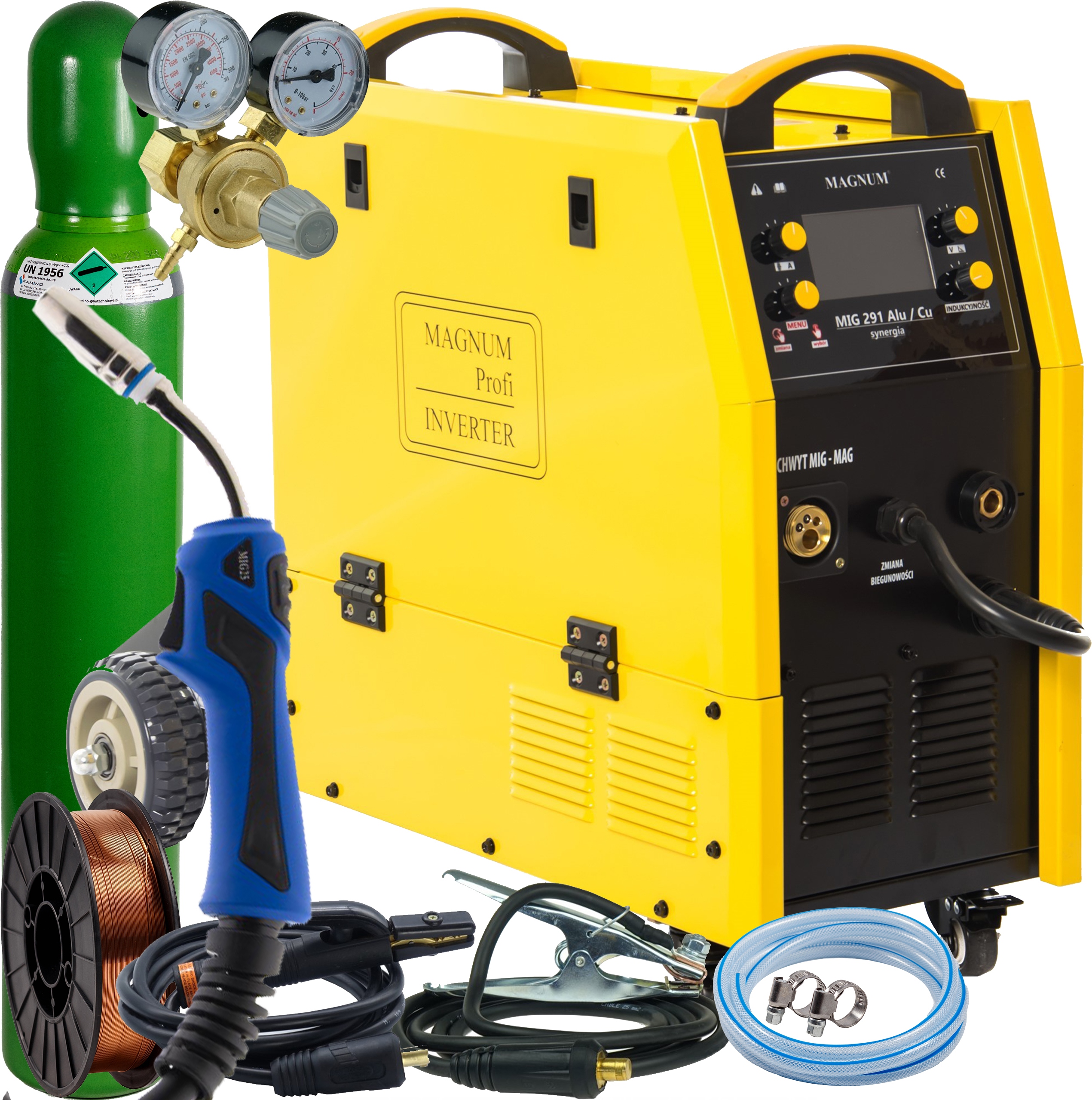 Svařovací stroj Magnum Mig 291 Alu/cu Synergia Mig/mag Mma Tig 280A 400V SET4