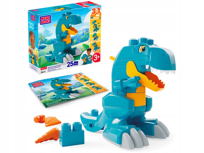 Klocki plastikowe Fisher Price Bloks Jeżdżący dinozaur JMK85