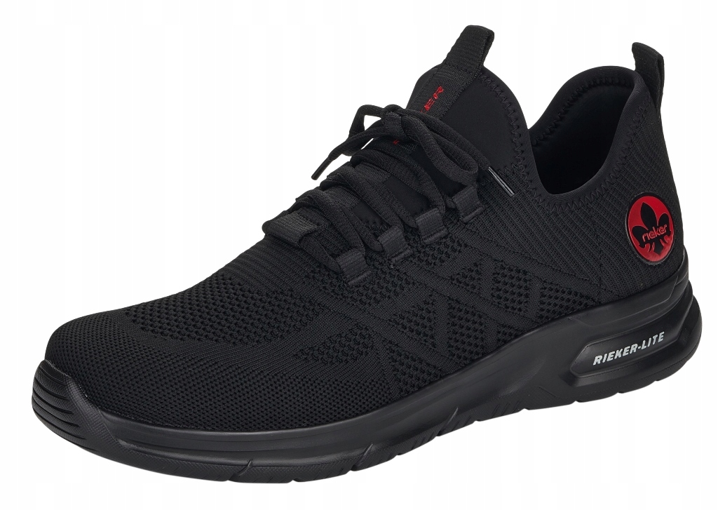

Rieker B7376-00 44 czarne półbuty sneakersy