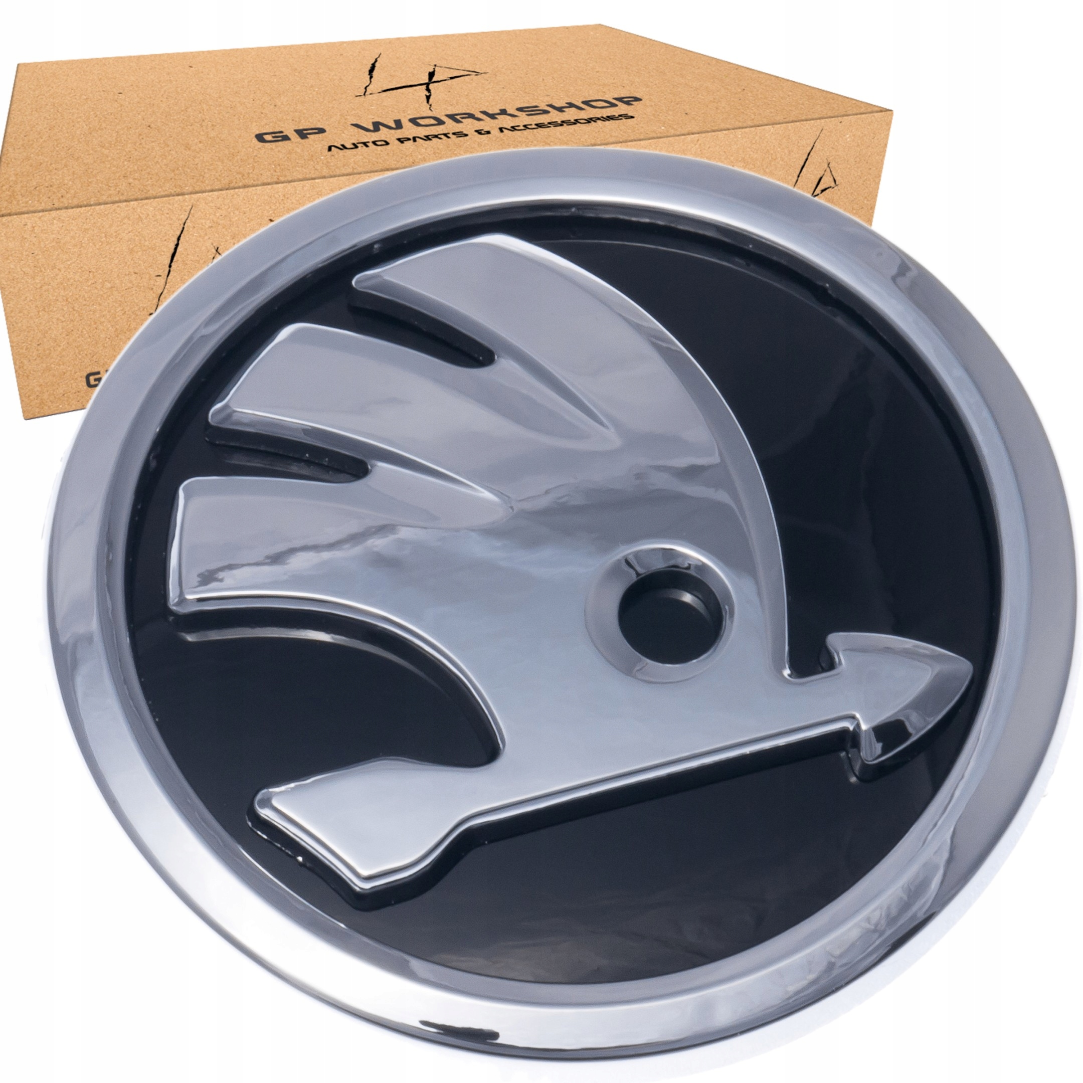 SKODA EMBLEMAT ZNACZEK 90mm SREBRNY OCTAVIA SUPERB Marka Inna