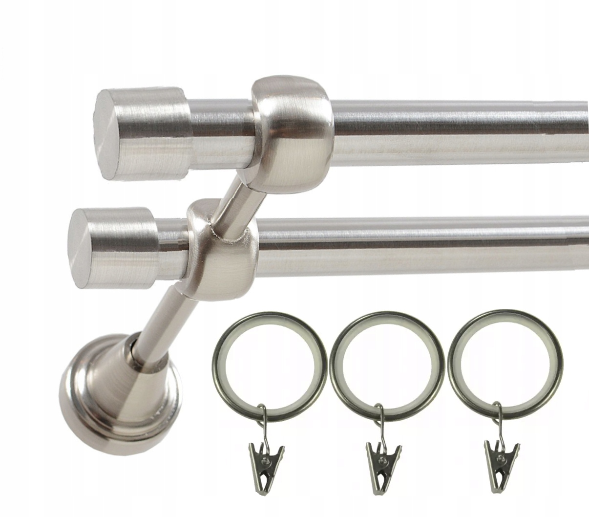 

Karnisz Podwójny Prosty Ciche kółka fi 19mm /140cm