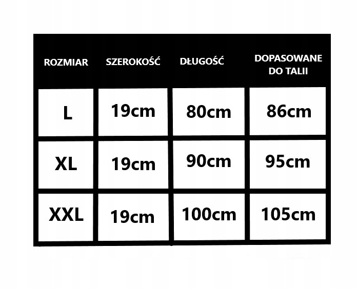 PAS ODCHUDZAJĄCY WYSZCZUPLAJĄCY NEOPRENOWY DO ĆWICZEŃ NA SIŁOWNIE ROZ. XXL Kod producenta A026-02