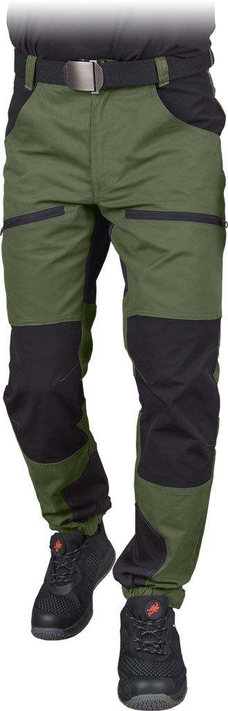 Spodnie robocze ochronne męskie elastyczne z kieszeniami khaki Reis r 52 L