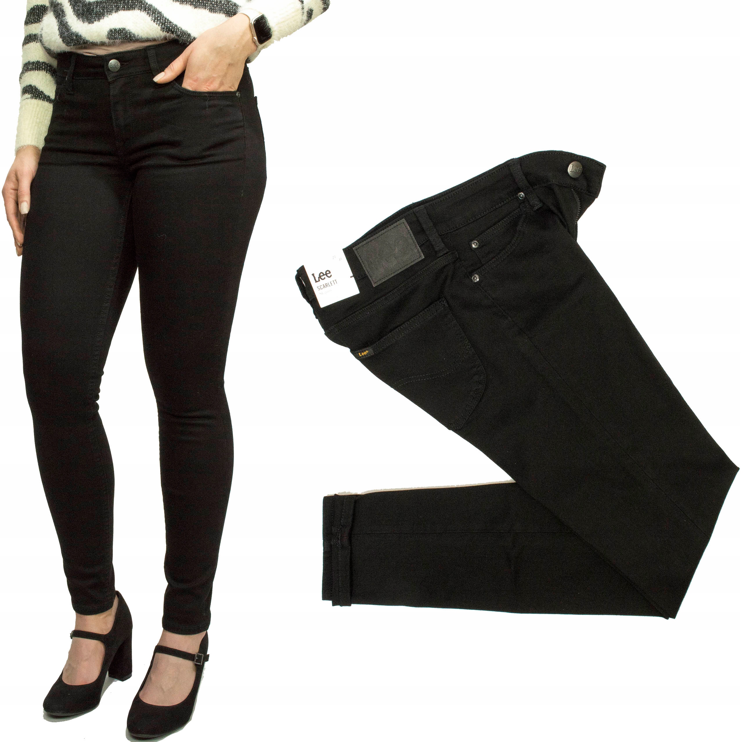 Lee Scarlett Black Deep Rinse dámské džíny skinny W27 L31