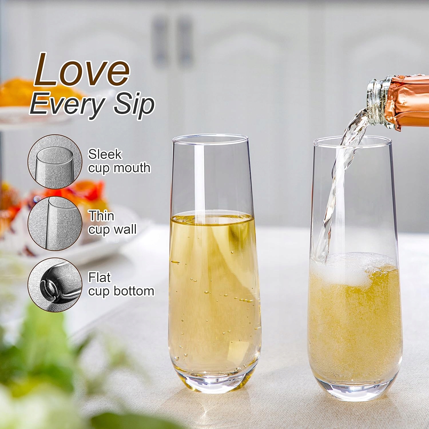 ZESTAW KIELISZKÓW SZKLANEK do szampana koktajli wina 300ml Amisglass 6szt EAN (GTIN) 6926681749752