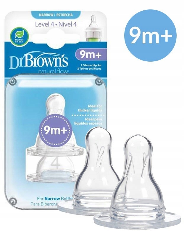 

Dr Brown's smoczek do butelki wąski poziom 4 9m+