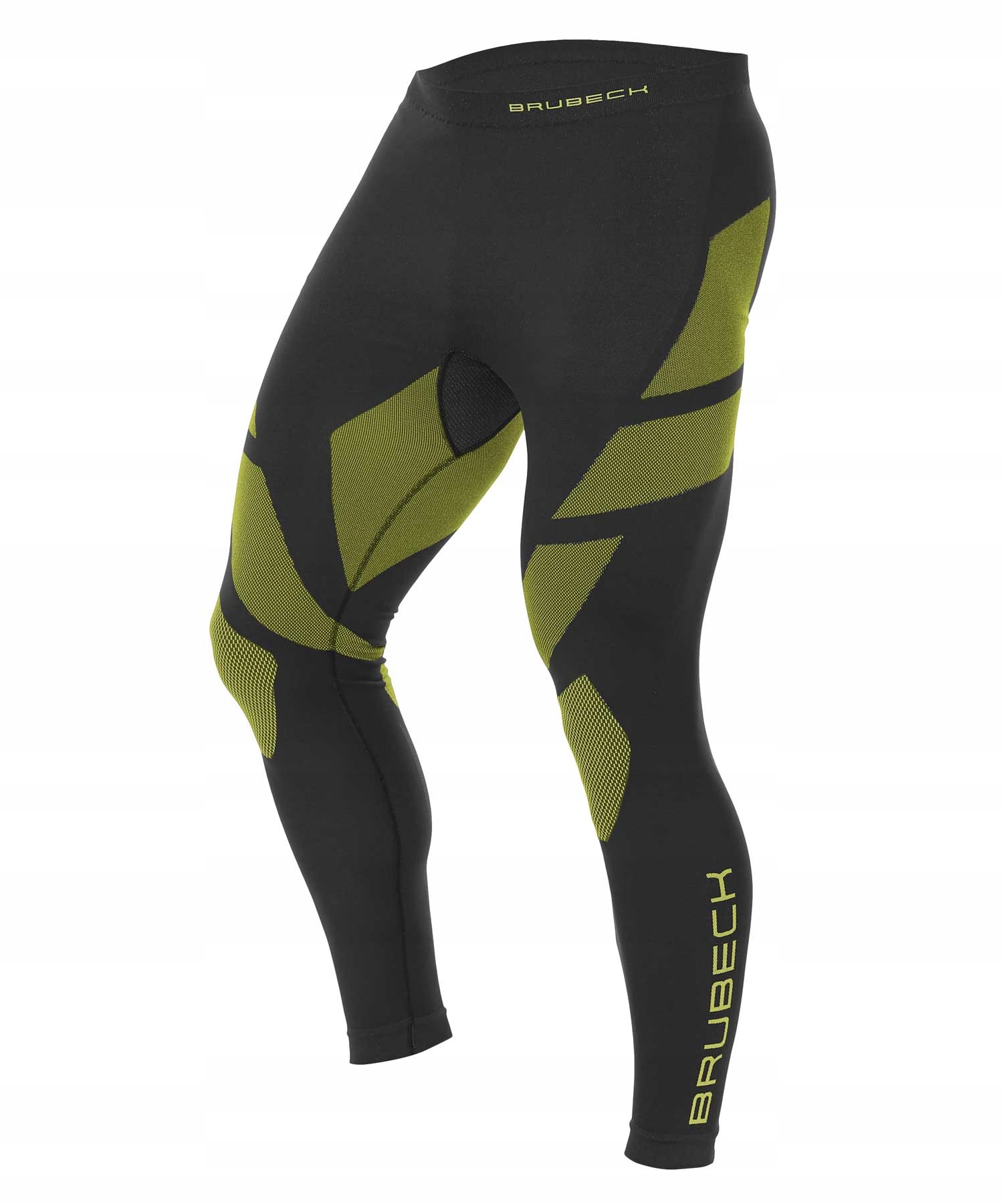 Termoaktywne męskie legginsy z długą nogawką Dry Brubeck czarny/limonka M
