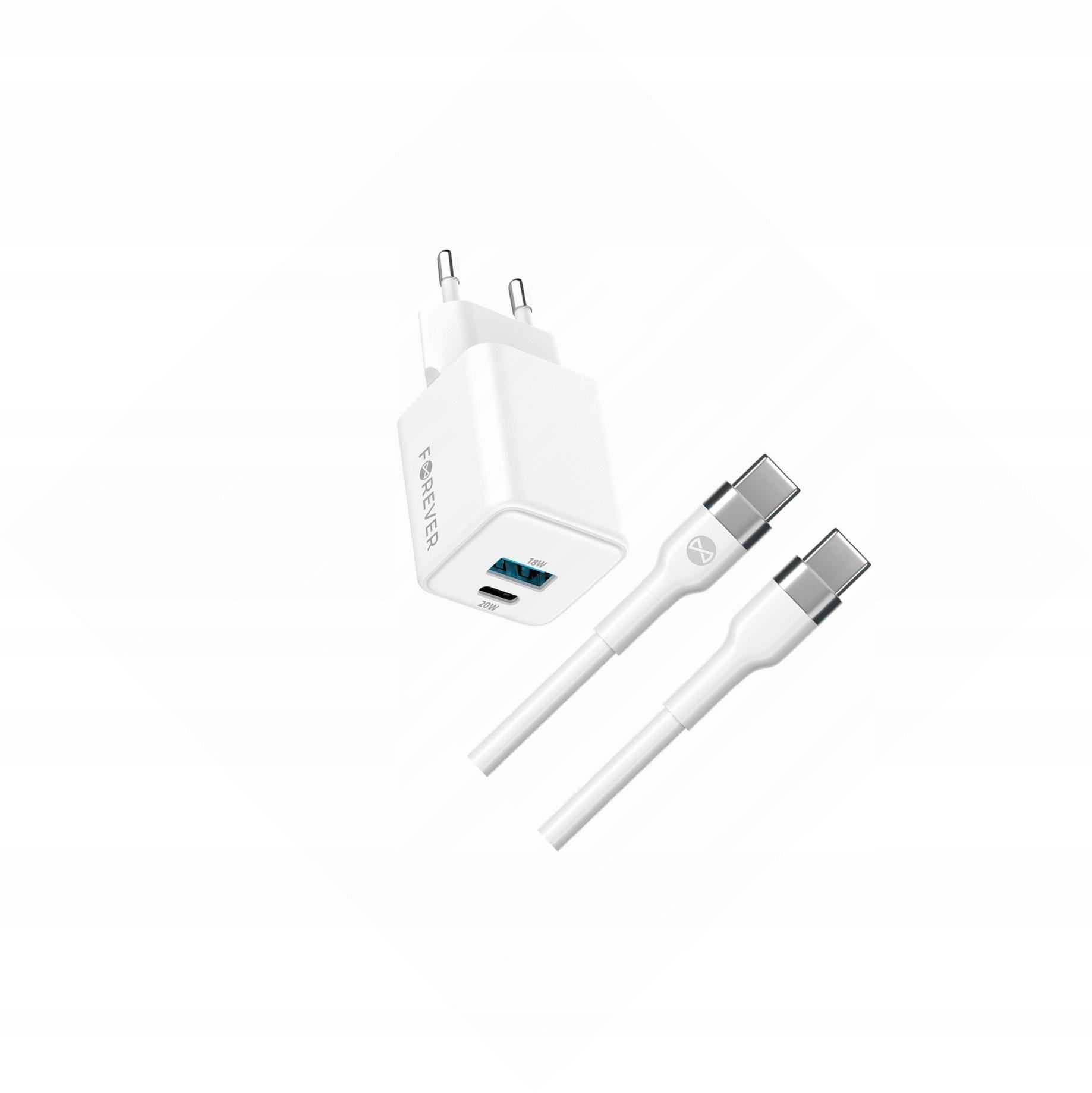 Szybka ładowarka GaN 20W Usb i Usb-c z kablem do Sony Xperia 1 III 5G
