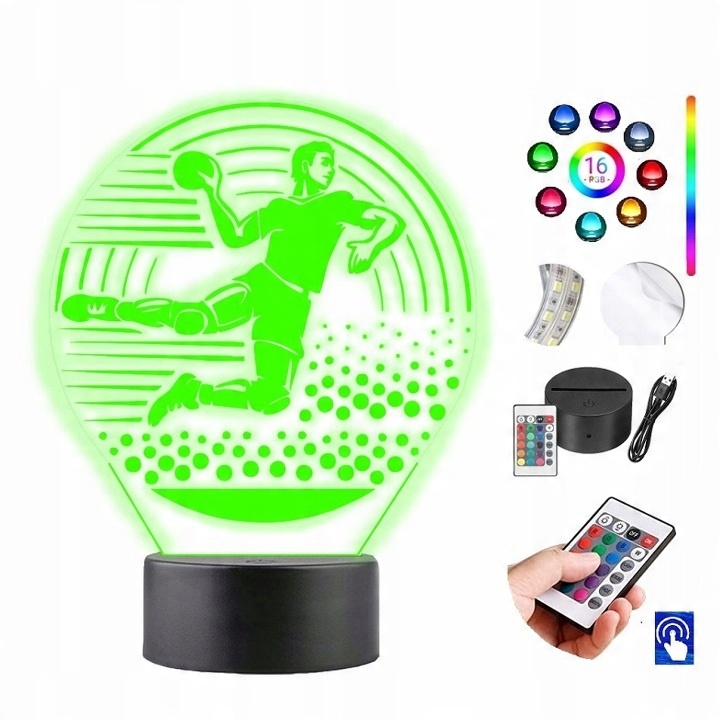 

Lampka na biurko Piłka Ręczna 16kol. Led Plexido