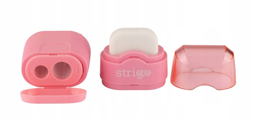 Temperówka Z Gumką 2W1 STRIGO RÓŻOWA Kod producenta 6930518946214