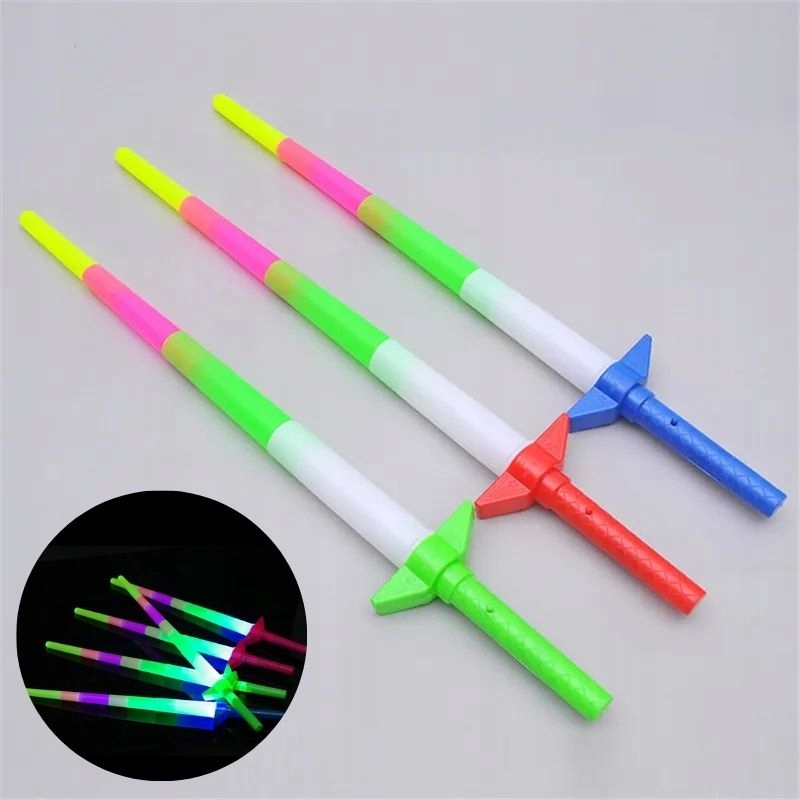 MIECZ ŚWIETLNY PARTY LED TELESKOPOWY DLA DZIECI SKŁADANY Z BATERIAMI - 3X Kod producenta MIECZ ŚWIETLNY PARTY LED TELESKOPOWY