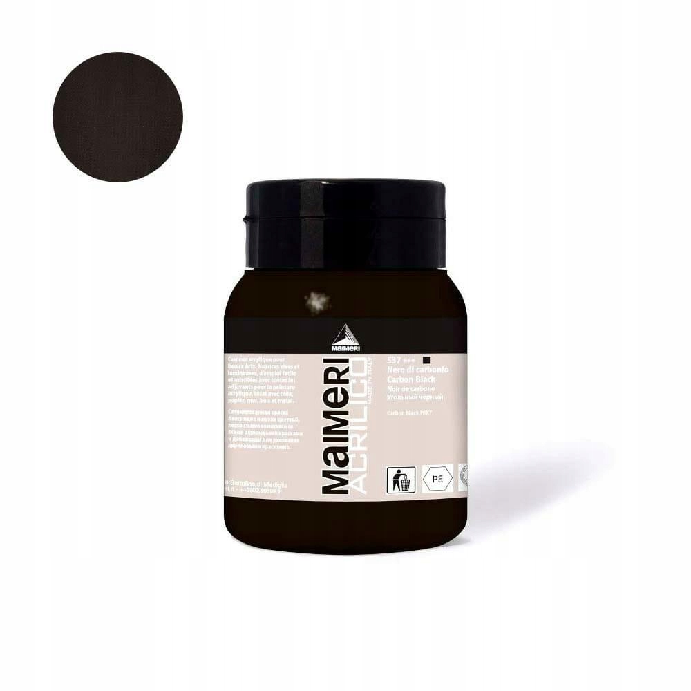 Barva akrylová Carbon black 537 500ml Maimeri Acrilico