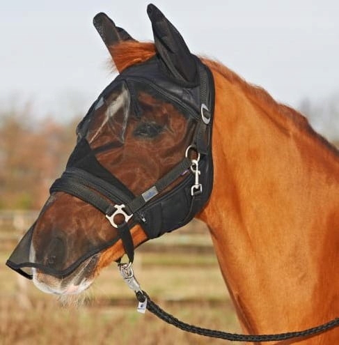 K Moskitiera siatka na łeb FLY PROTECTOR odpinana zamek czarny WB FULL Model FLY PROTECTOR