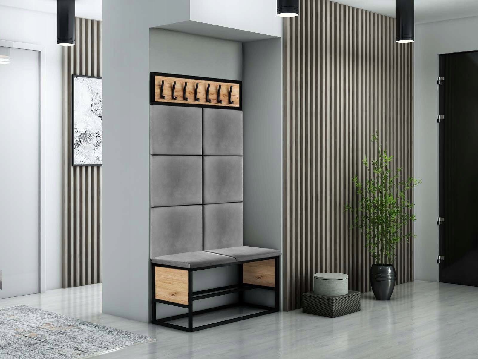 WIESZAK 100CM LOFT LOFTOWY DO PRZEDPOKOJU CZARNY Głębokość mebla 2 cm
