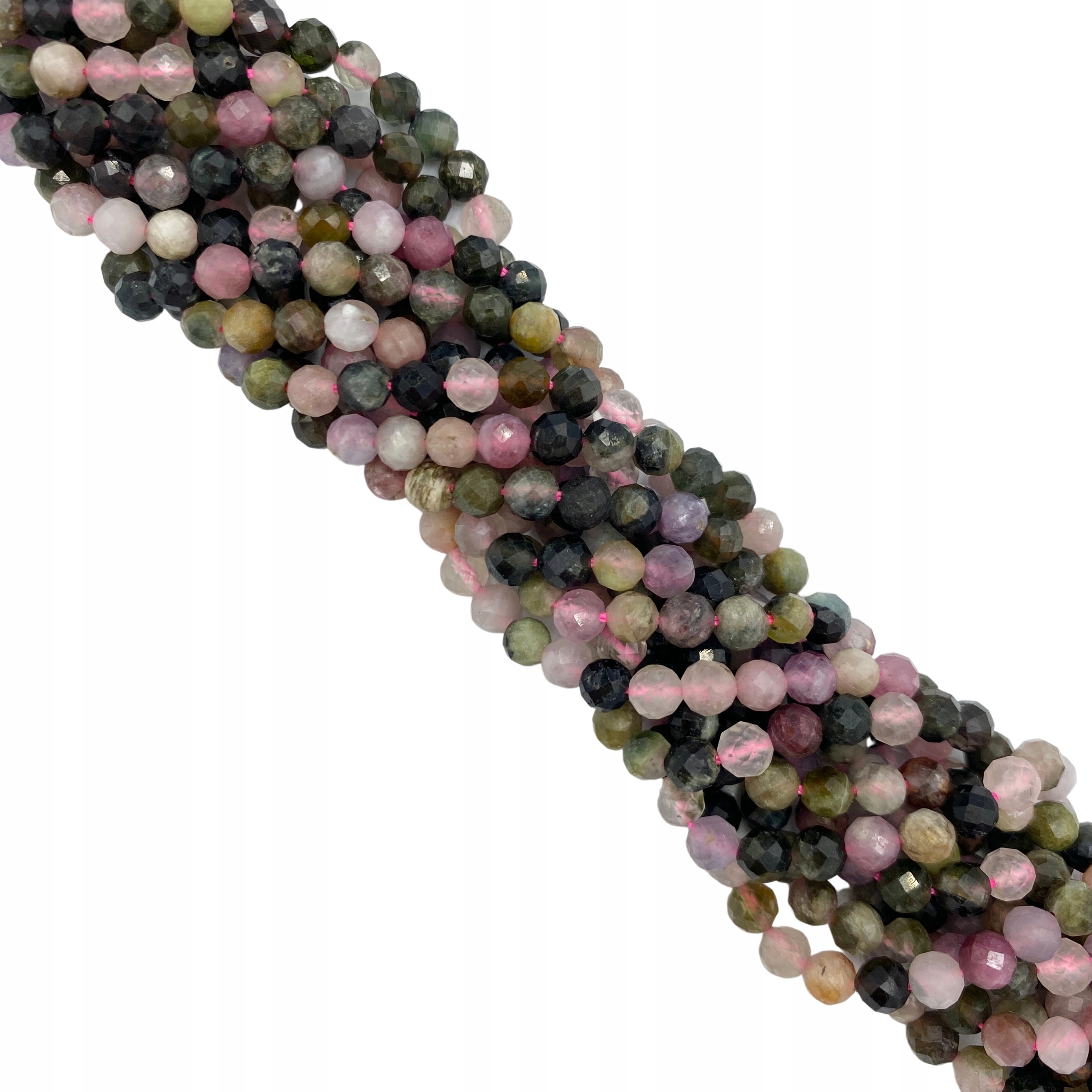 Turmalín vícebarevný, barevný Aaa 4 mm šňůrka 93 kusů