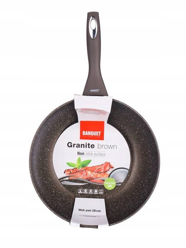 PATELNIA tradycyjna WOK GŁĘBOKA brown GRANITE 28cm Kod producenta patelnia GŁĘBOKA brown 28 cm WOK
