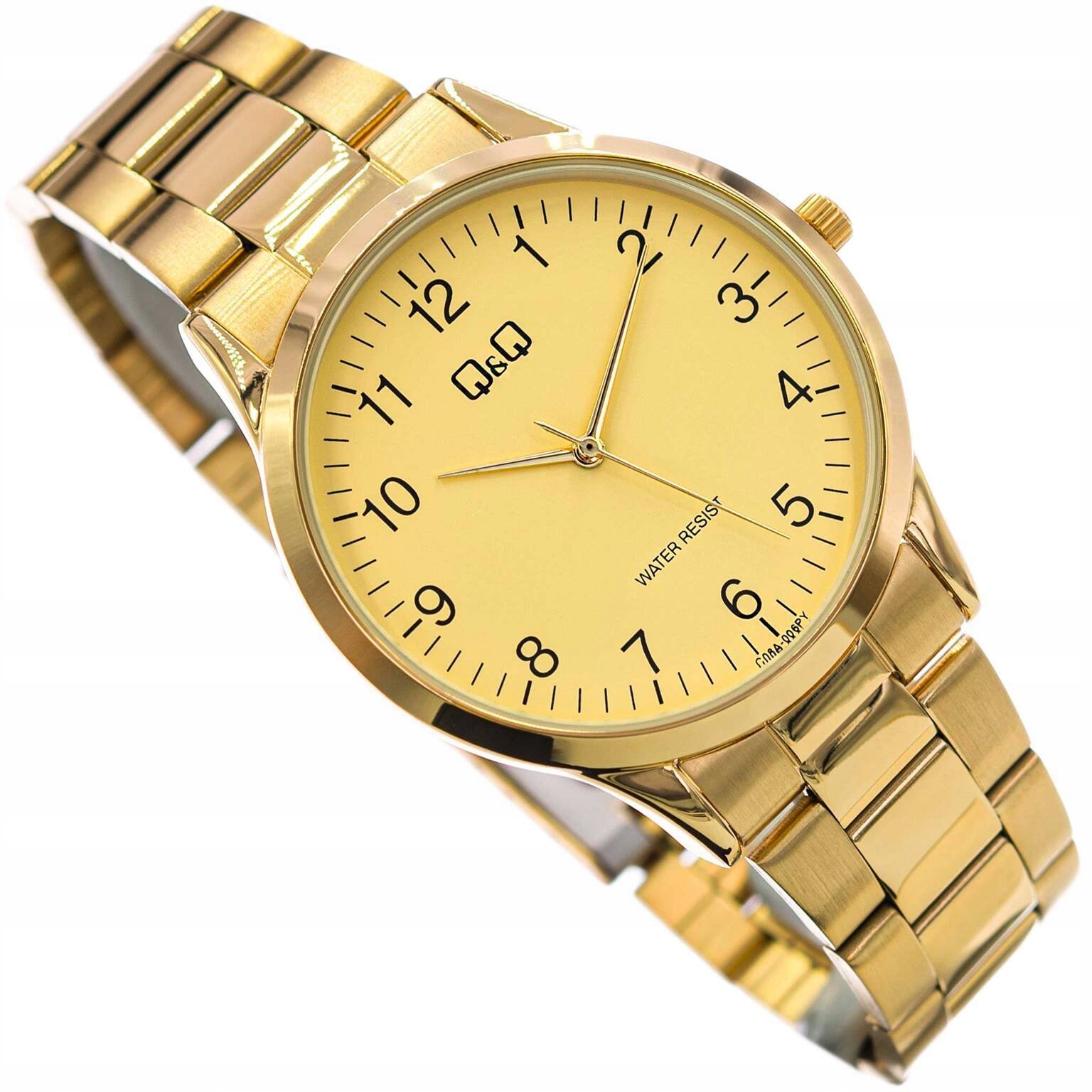 Pánské Hodinky Qq C08A-006PY Zlaté Na Náramku Klasické, Módní, Elegantní