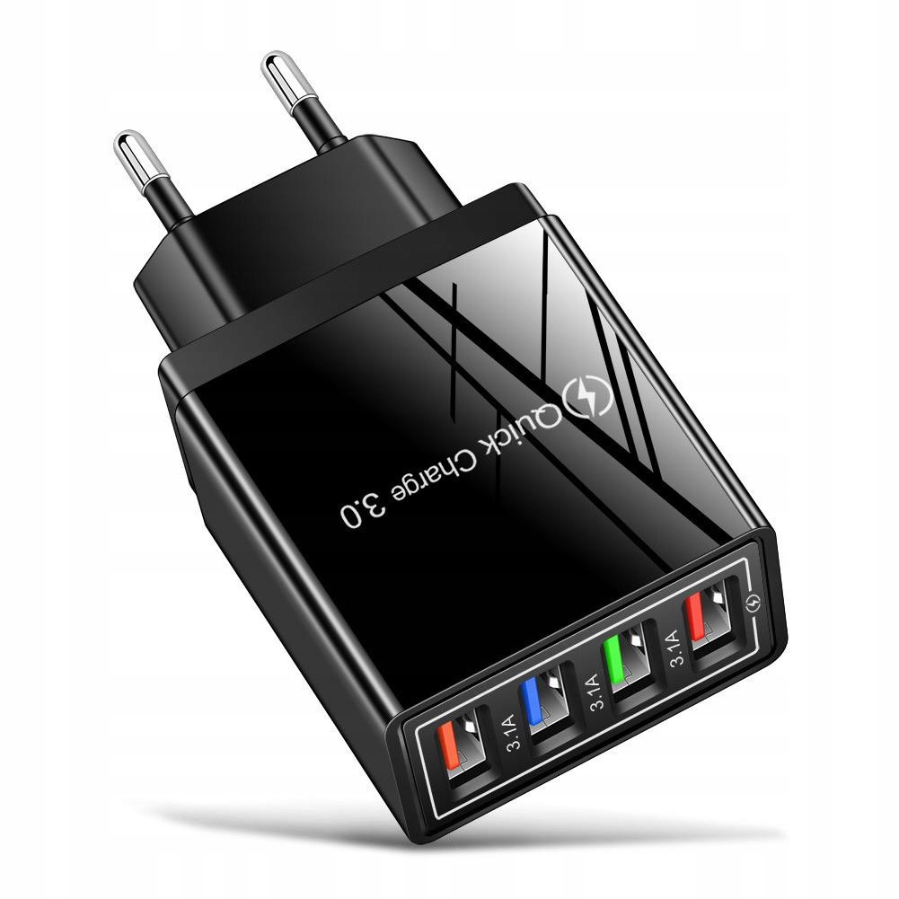 SZYBKA ŁADOWARKA SIECIOWA 4xUSB QUICK CHARGE 3.0